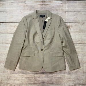 Talbots tan and pink pin stripe blazer